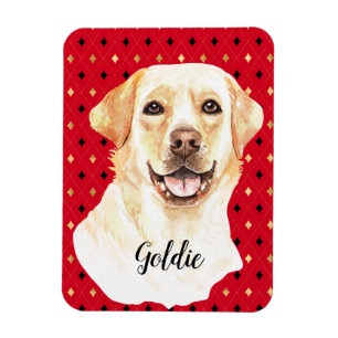 Íman Cachorro de Retriever de Aquarela Personalizado