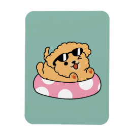 Íman Cachorro de verão - Cachorro flutuante com óculos