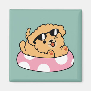 Íman Cachorro de verão - Cachorro flutuante com óculos 