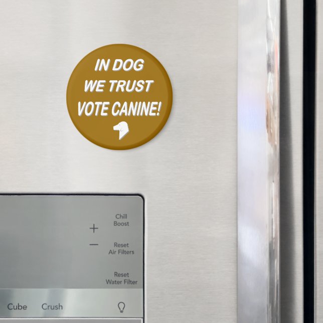 Íman Cachorro de Voto com Texto Branco (In Situ (Fridge))