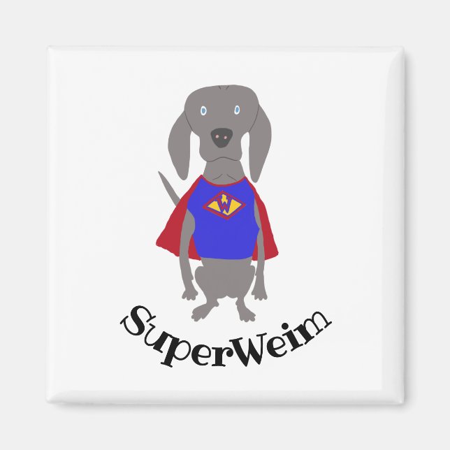 Íman Cachorro de Weimaraner da Cinza SuperWeim (Frente)