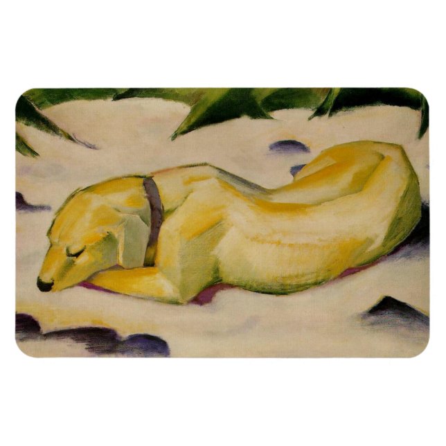 Íman Cachorro deitado na neve (por Franz Marc) (Horizontal)