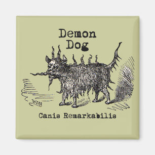 Íman Cachorro Demônio Vintage Engraçado Fofo