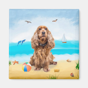 Íman Cachorro do Cocker Spaniel em Praia