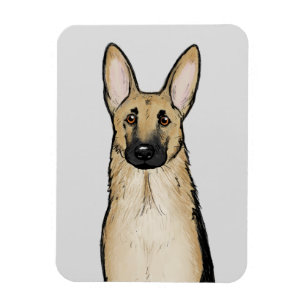 Íman Cachorro do German shepherd de bronzeado claro   P