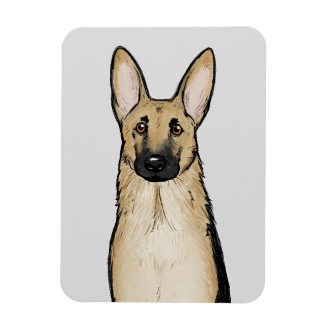 Íman Cachorro do German shepherd de bronzeado claro | P (Vertical)