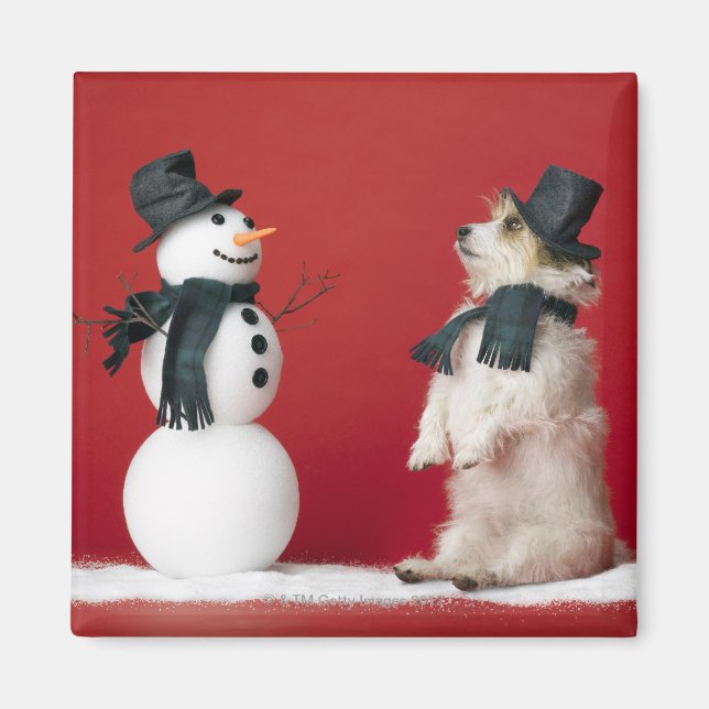Íman Cachorro e boneco de neve (Frente)