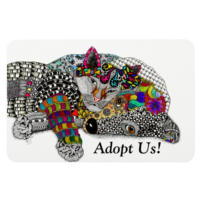 Íman Cachorro e Gato 3"x4" (Horizontal)