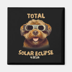 Íman Cachorro Eclipse Solar T Vestindo Óculos Eclipse S