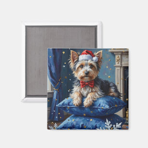 Íman Cachorro Elegante Biewer Terrier Veludo Natal