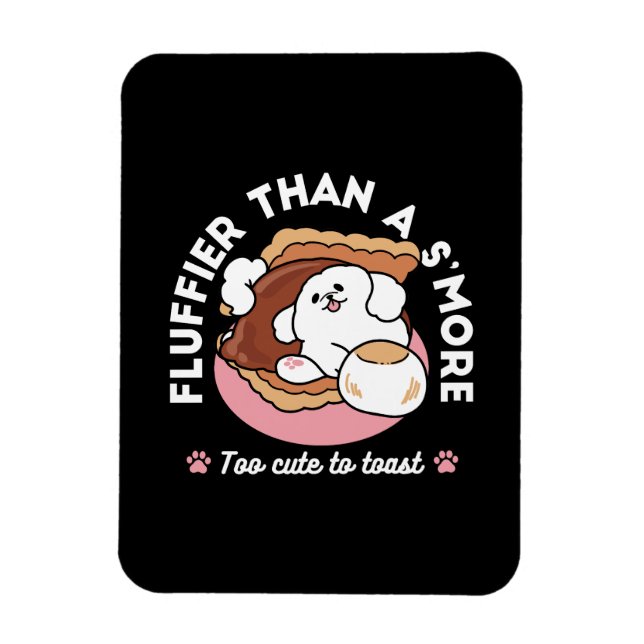 Íman Cachorro Engraçado e Design de S'more – Pun para A (Vertical)