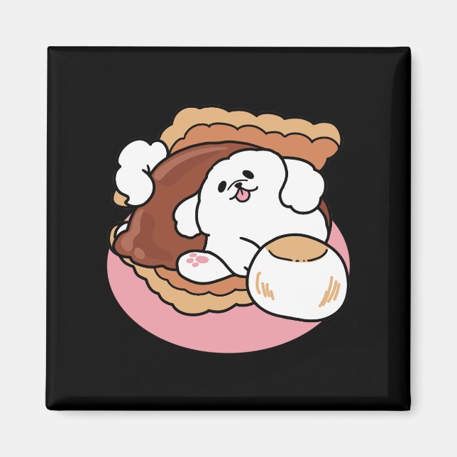 Íman Cachorro Engraçado e Design de S'more – Pun para A (Frente)