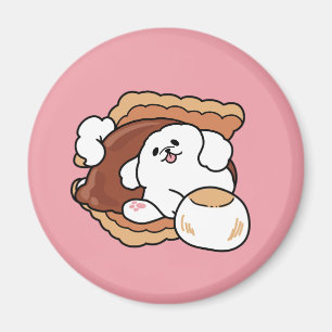 Íman Cachorro Engraçado e Design de S'more – Punho de A