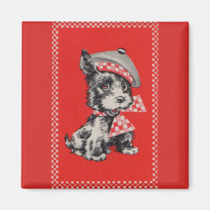 Íman Cachorro escocês de 1950 em vermelho