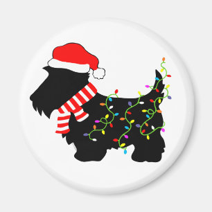 Íman Cachorro Escocês De Natal Com Luzes