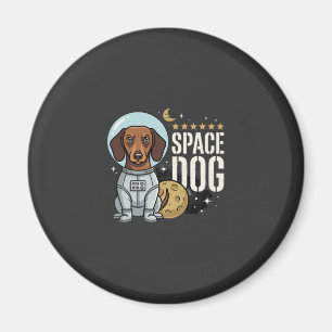 Íman Cachorro Espacial Astronauta Dachshund Vetor