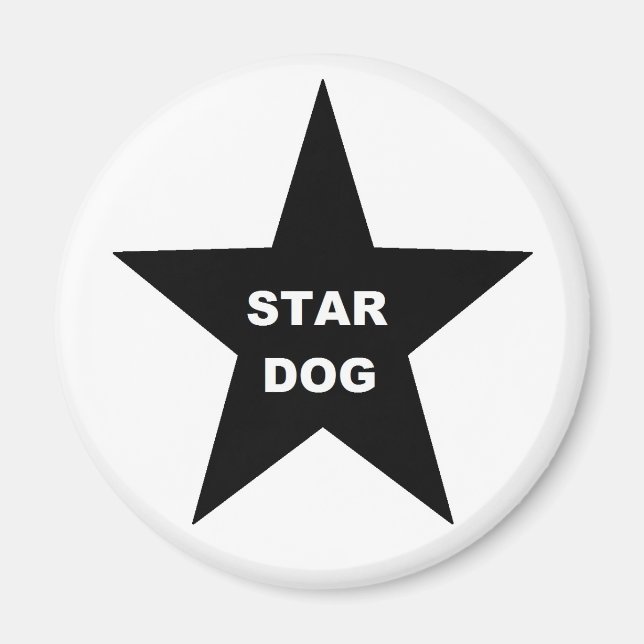 Íman Cachorro Estrela do Magnet em Estrela Negra (Frente)