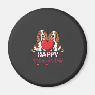 Íman Cachorro Floral Basset Hound do Dia dos Namorados