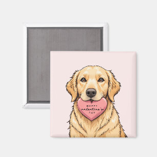 Íman Cachorro Fofo com Coração Feliz Dia dos Namorados