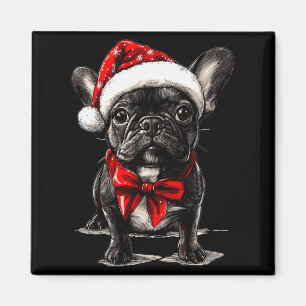 Íman Cachorro francês fofo Bulldog francês Natal Alegre