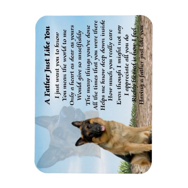 Íman Cachorro german shepherd Pai Poem Magnet (Vertical)