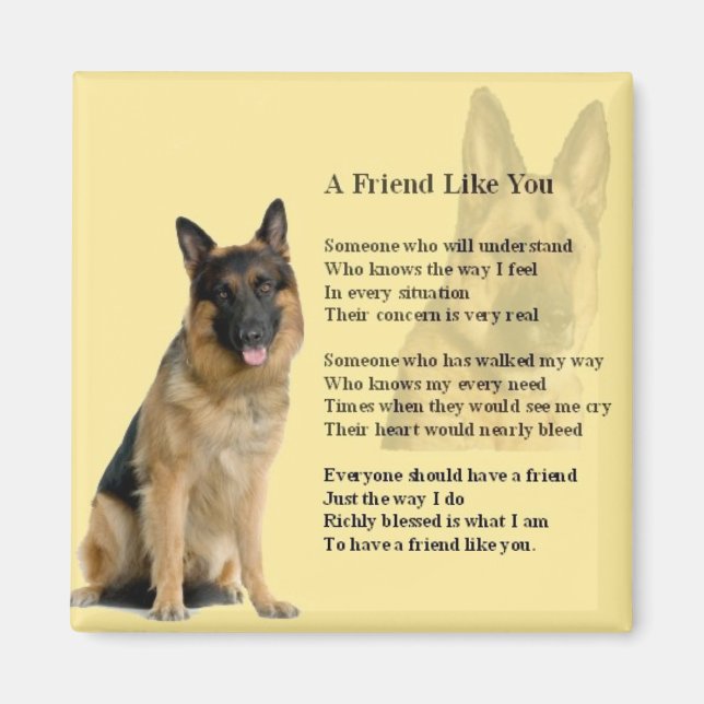 Íman Cachorro german shepherd - Poema Amigo (Frente)