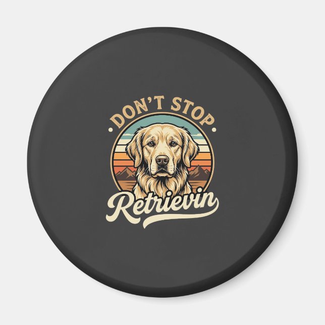Íman Cachorro Golden Retriever Não Para de Recuperar (Frente)