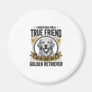 Íman Cachorro Golden Retriever Verdadeiro Amigo Vintage