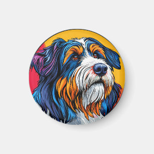 Íman Cachorro Ilustrando Criatividade Vibrante