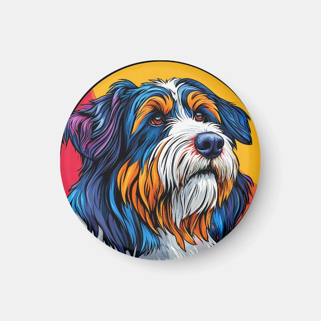 Íman Cachorro Ilustrando Criatividade Vibrante (Frente)