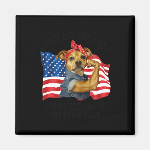 Íman Cachorro Isolado Mãe 2024 Kamala Harris Voto Engra