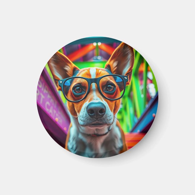 Íman Cachorro Legal com Óculos de Sol (Frente)
