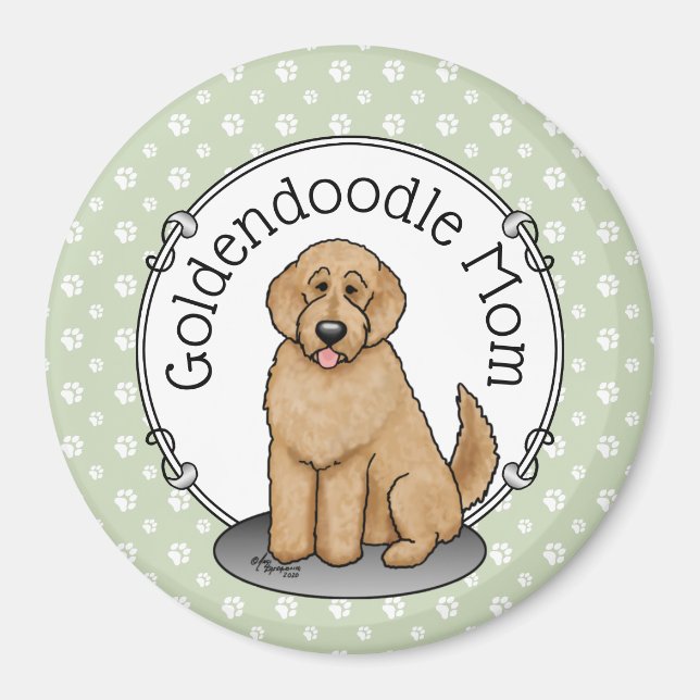 Íman Cachorro Mãe Doodle Mãe (ouro vermelha) Cachorro M (Frente)