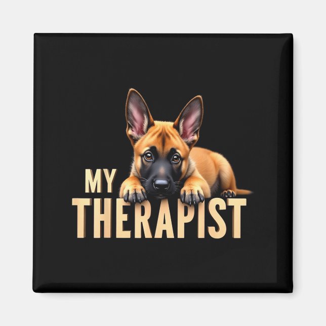 Íman Cachorro Malinois Engraçado Meu Cachorro Pastor Be (Frente)