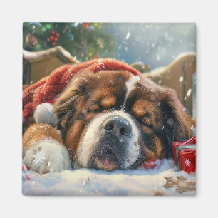 Íman Cachorro Mastim Tibetano Natal Festivo