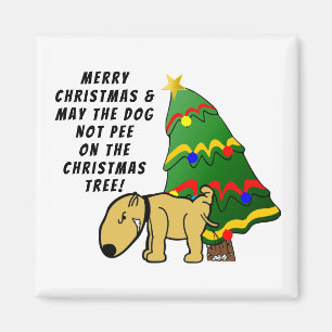 Íman Cachorro Não faça xixi na árvore de Natal
