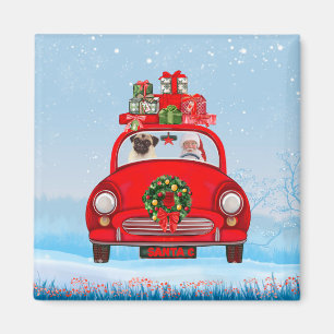 Íman Cachorro No Carro Com Papai Noel