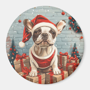 Íman Cachorro Papai noel francês de Natal