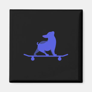Íman Cachorro Patinando Engraçado Amante de Bulldog Fra