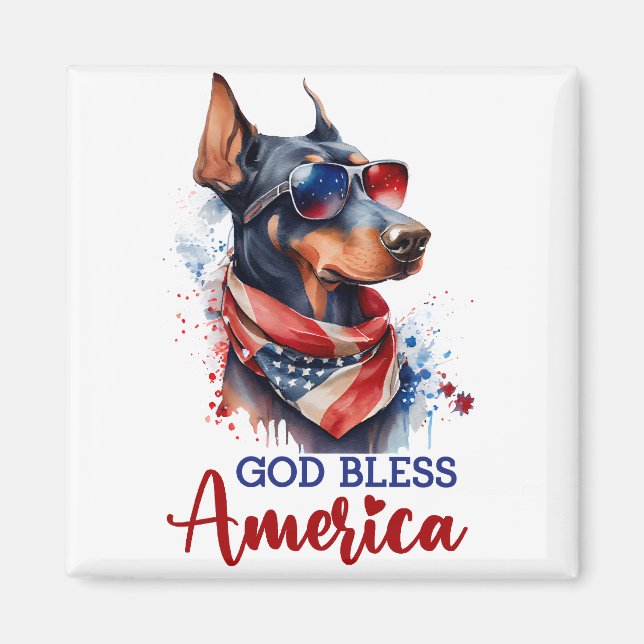 Íman Cachorro Patriota - Doberman (Frente)