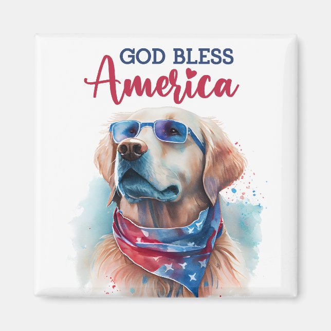 Íman Cachorro Patriota - Retriever Dourado (Frente)