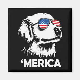 Íman Cachorro patriótico retriever dourado merica 4 de