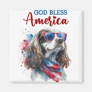 Íman Cachorro Patriótico-Spaniel