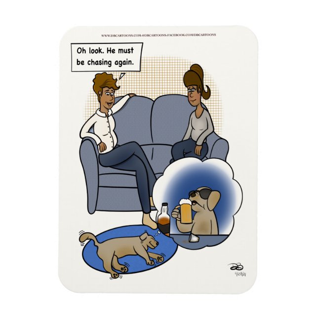 Íman Cachorro Perseguindo Sonho (Vertical)