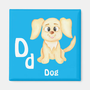 Íman Cachorro personalizado ABC: Letra D - Adicione seu