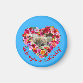 Íman Cachorro Personalizado, Gato, Coração de Rosa de D