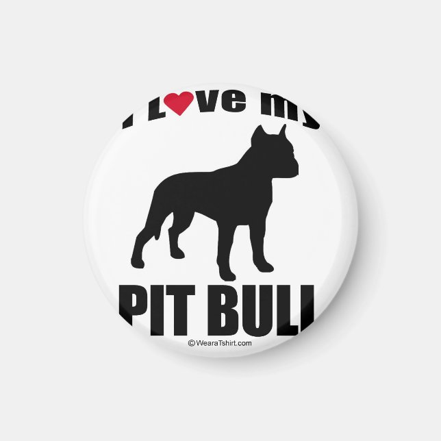 ÍMAN "CACHORRO" - PIT BULL - "EU AMO MEU PIT BULL" (Frente)
