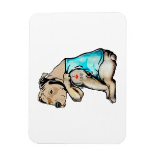 Íman Cachorro Pitbull Eu Adoro Pai Tatuando Família Eng