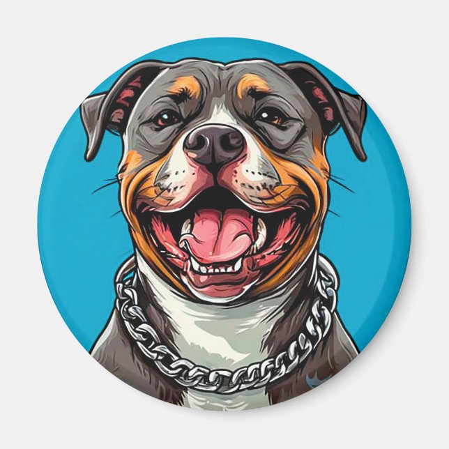 Íman Cachorro Pitbull fofo (Frente)