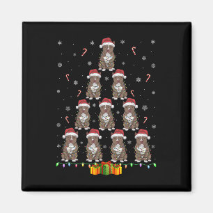 Íman Cachorro Pitbull Papai Noel Luz Homens Cristo Mulh